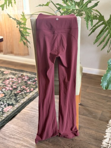 LULULEMON Women’s  Flared Leggings Solid Maroon Regular Size 0