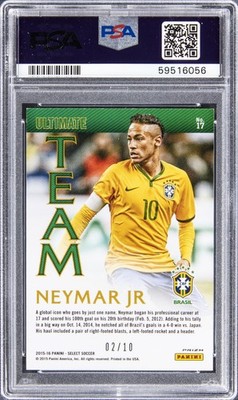 2015 PANINI SELECT ULTIMATE TEAM GOLD PRIZM #17 NEYMAR JR. 2/10