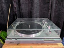 Sony PS-T22 Hi-Fi Turntable Direct Drive Working Missing Dust Cover Hinges