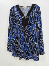 Pre-Owned MICHAEL Michael Kors Blue Size Medium Tunic Long Sleeve Blouse