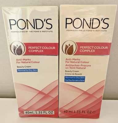 SET OF 2 PONDS PERFECT COLOUR COMPLEX BEAUTY CREAM NORMAL TO DRY SKIN 1.35 FL OZ