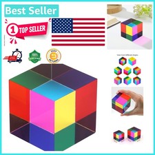 Translucent 50mm CMY Prism Cube - Engaging Educational Gift for Kids and Adults