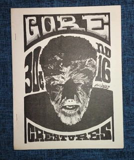 Terror Fanzine Gore Creatures #16 Gary Svehla Lon Chaney septiembre 1969
