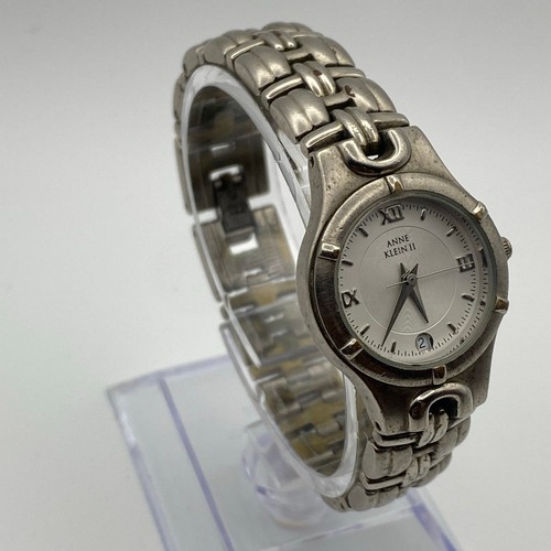 Anne Klein II Silver Stainless Steel Day Indicator Watch Working - Picture 4 of 4