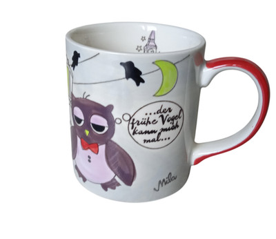 Mila Design, Tasse / Becher - Eule - Spruch - Neuwertig