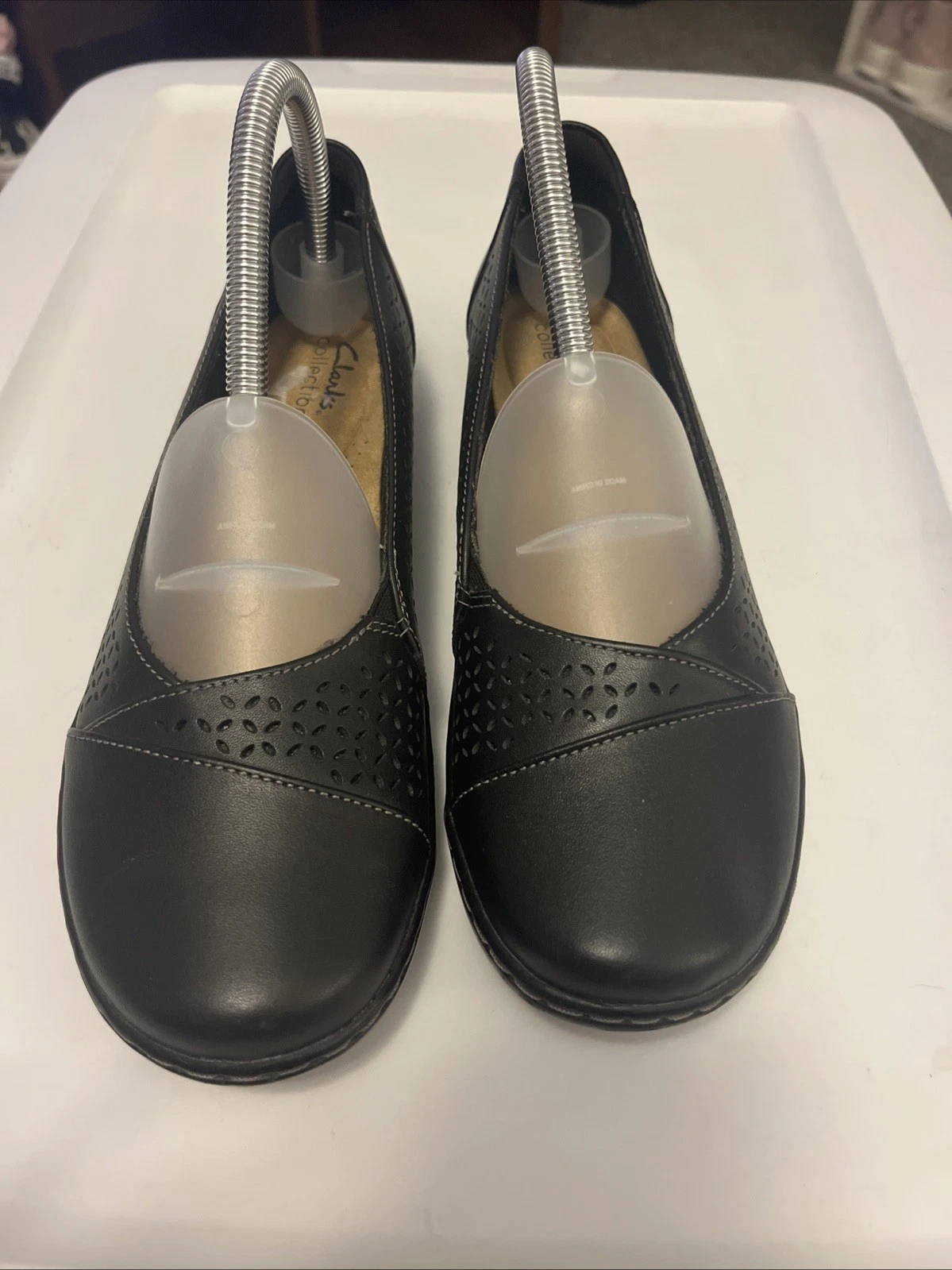 Clarks • Scarpe basse casual da donna taglia 8 1 2 M Cora Iris nere in pelle da donna