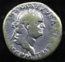 Roman Imperial Coins. Titus. AR Denarius. Winged Thunderbolt. Rome mint 80 AD.