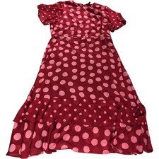 Friends Like These UK24 Women's Red Polka Dot Ruffle Sleeve Dress