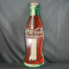 Coca-Cola Bottle Metal Wall Thermometer Sign 17" - Reproductions Vintage Style