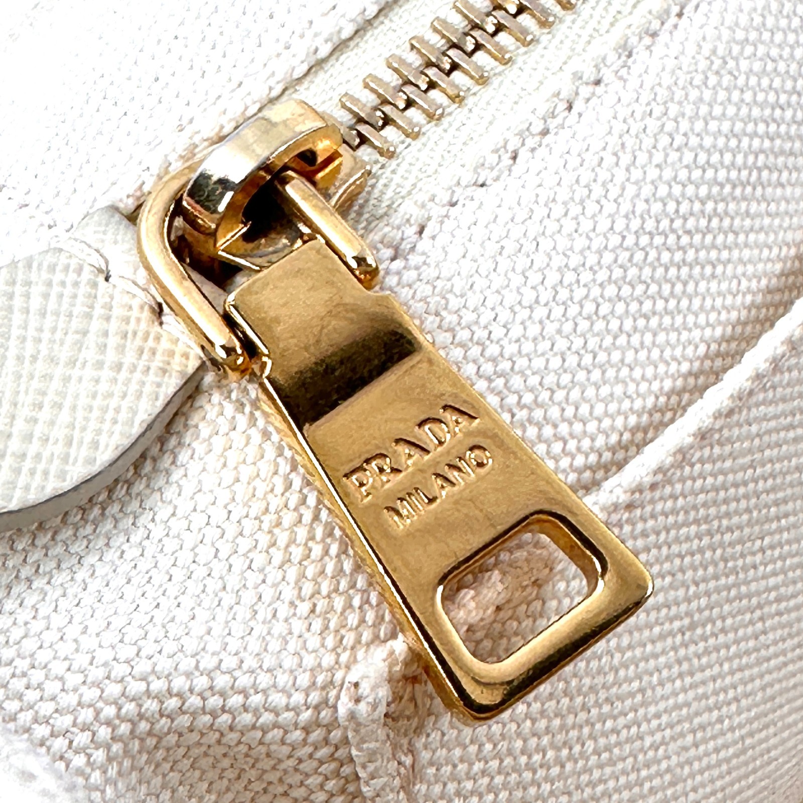 PRADA Canapa tote bag 2way Canvas Logo White Auth thumbnail 24