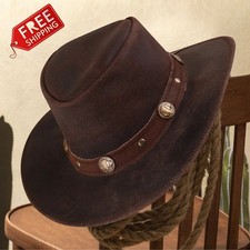 Men and Women Hat Genuine Calf Suede Leather HAT Western Cowboy Hat
