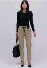 FIGS Women Scrub Drawstring Trouser Beige Pro Skinny Uniform Pants L Excellent