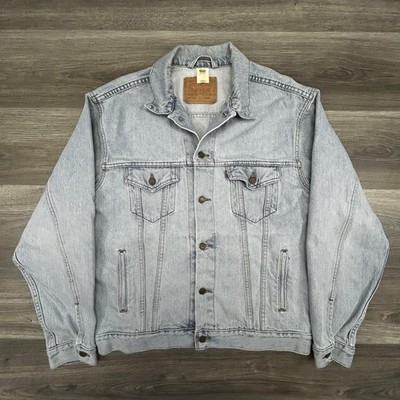 Vintage Levi's Denim Jacket Mens Large Light Wash Bomber Type III 70507-4825 90s