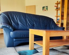 Couch 3-Sitzer echtes Leder blau 