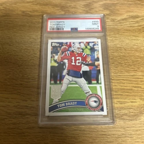 2011 TOPPS #400 TOM BRADY "RED JERSEY" NEW ENGLAND PATRIOTS - PSA 9 MINT (41995)