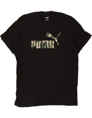 PUMA Mens Graphic T-Shirt Top Large Black AS08