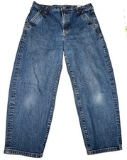 Everlane The Arc Jeans 32 Med Wash Barrel Leg High Rise Sustainable Denim