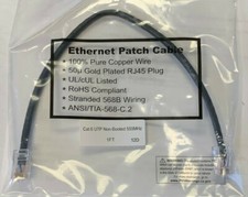  5 Quantity of RJ45 Cat 6 Ethernet Patch Cables 550MHz UTP Non-Booted 1' Length