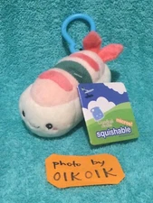 WoW Sushi Squishable Shrimp Keychain Food Clip-On Plush Toy not Squishmallow