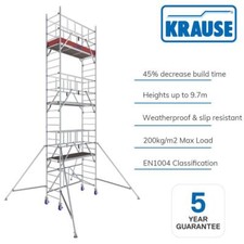 Trade Mobile Scaffold Towers EN1004 Krause Protec Folding Aluminium 1.8m-11.7m