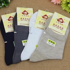 Linen socks ultra-thin mid-tube mesh socks absorb sweat and odor 6 pairs