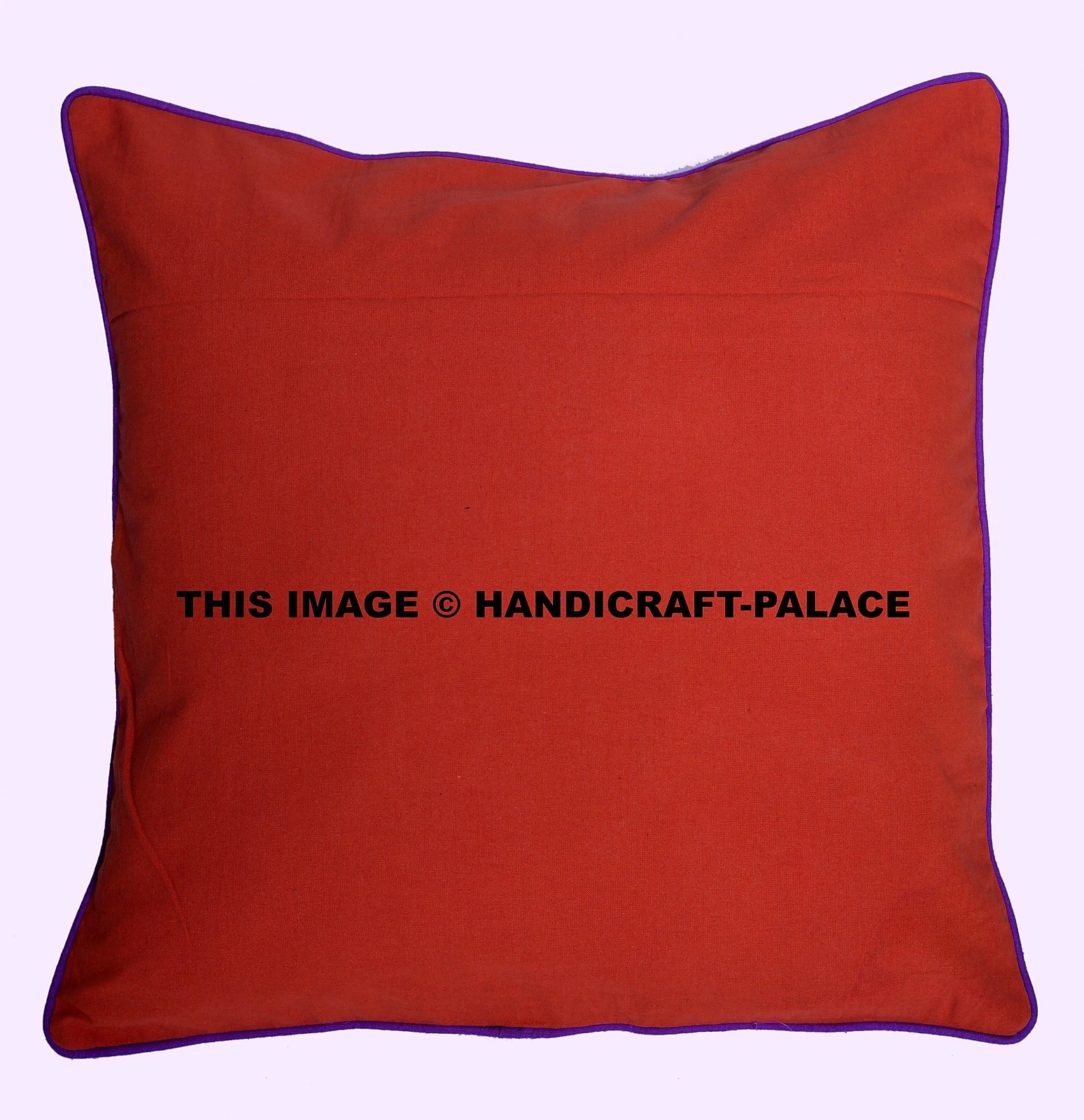 Plain Flat Cotton Red Cushion Cover/Pillow Case Indien Sofa Sham Zipper Throw