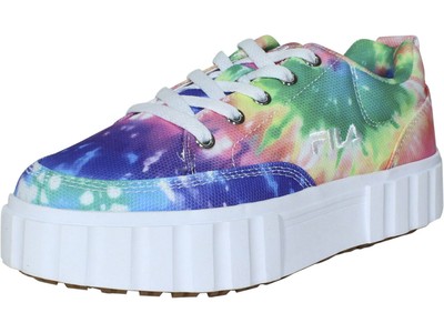 Fila Sandblast Low Tie Dye Sneakers Multi/White Women's Platform Shoes Sz: 6.5
