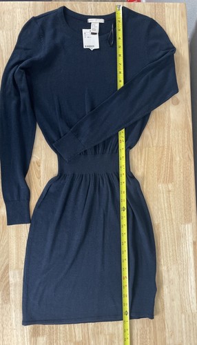 H&M Womens Mini Sweater Dress Knee Length Navy Blue Long Sleeve Size XS - Picture 5 of 7