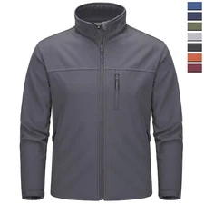 Men's Softshell Atheletic Hiking Jacket Fleece Lined Winter Work Casual Coat