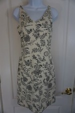 Tommy Hilfiger Sleeveless Summer Dress White Black Flowers Size 0