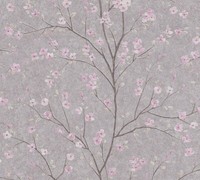 Tapete Vlies Floral Blumen Baum Grau Rosa Braun Livingwalls 37912-2 (3,45€/1Qm)