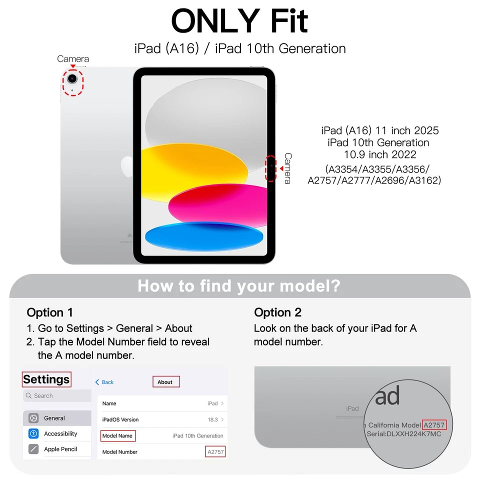 JETech Case for iPad (A16) 11th/10th Generation (2025/2022) with Pencil Holder - Image 2 of 2