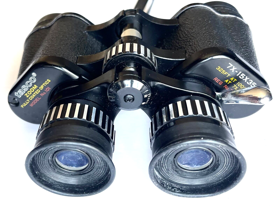 TASCO ZOOM BINOCULARS MODEL NO. 101 WITH CASE 7X15X35 FULLY COATED