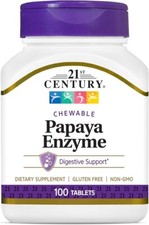 Papaya Enzyme Chewable Tablets, Tropical, 100 Count