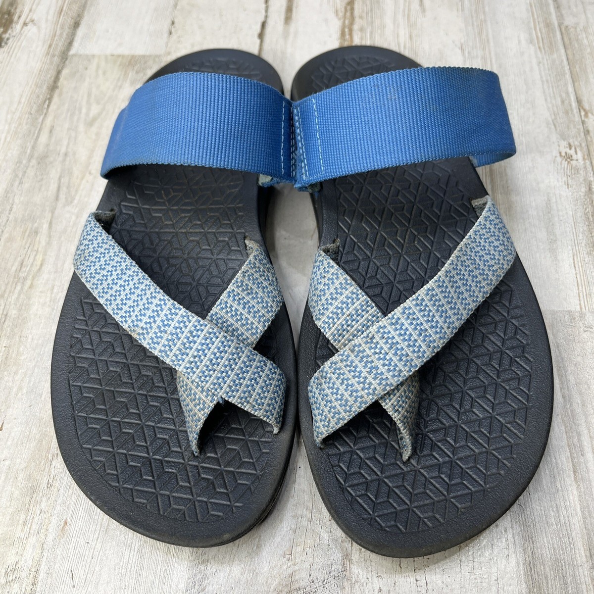 Chaco Womens Tetra Cloud Slip On Sandals Size 7 Blue Bluebell Eclipse Toe Loop View 5