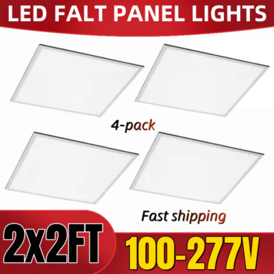 4 Pack 2x2FT LED Flat Panel Light 45W Drop Ceiling Commercial Office Home Lights