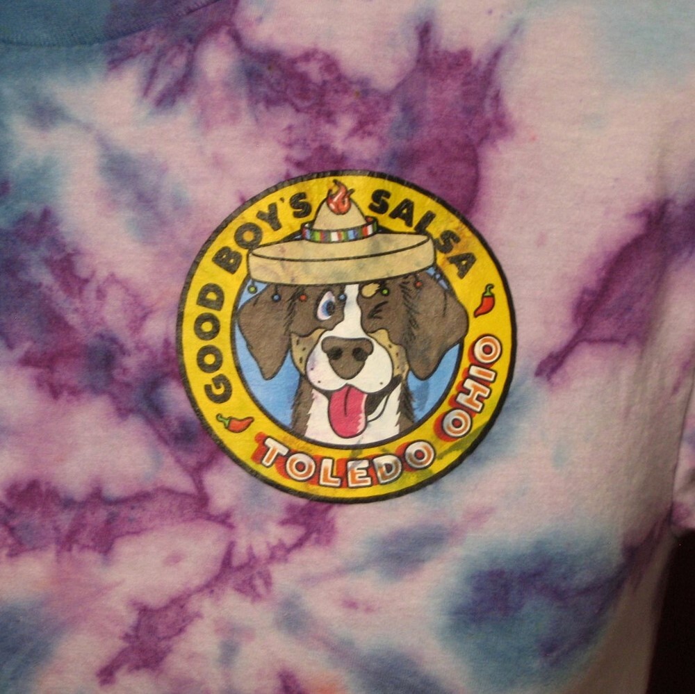 GOOD BOY&rsquo;S SALSA small T shirt Toledo tie-dye tee Ohio dog logo Animal Welfare