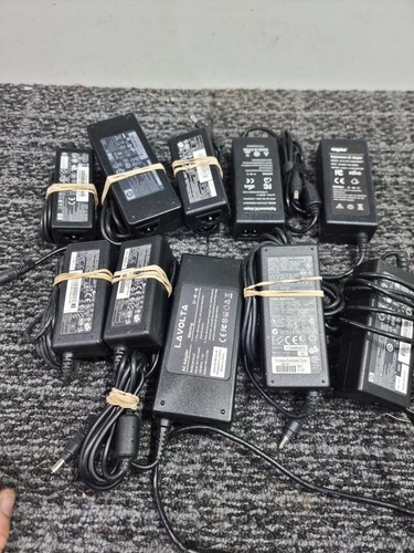 10 x Restposten gebrauchte HP Black & Yellow TIP Laptop Ladegeräte 19V Mix Amp Box 70