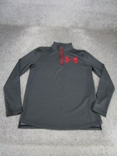 Under Armour Sweatshirt Boys Xl Gray 1/4 Zip Pullover 