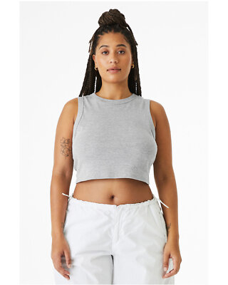 Bella + Canvas Ladies Micro Rib Muscle Crop Tank - 1013BE