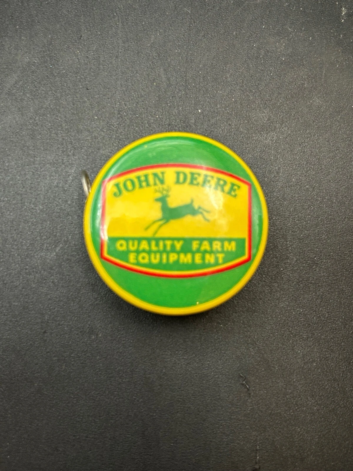 Vintage John Deere Mini Metal Tape Measure He Gave to the World the Steel Plow