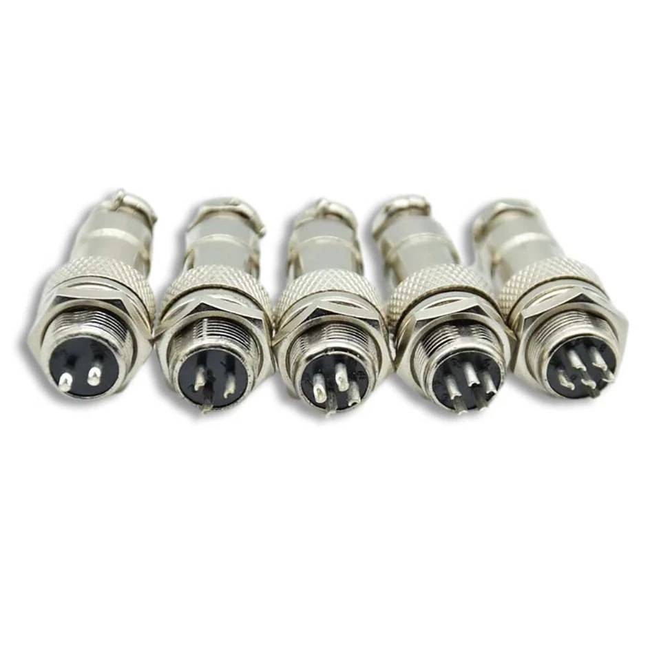 GX12 Aviation Plug 2 3 4 5 6 Pin 12mm Metal Male Female Panel Cable Connector - Image 3 of 4