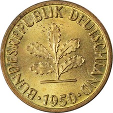 #373501 M&uuml;nze, Bundesrepublik Deutschland, 5 Pfennig, 1950, Stuttgart, VZ+, Br