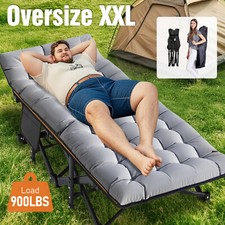 NAIZEA XXL Portable Folding Camping Cot,Oversize 32n Width Sleeping Cot with Pad
