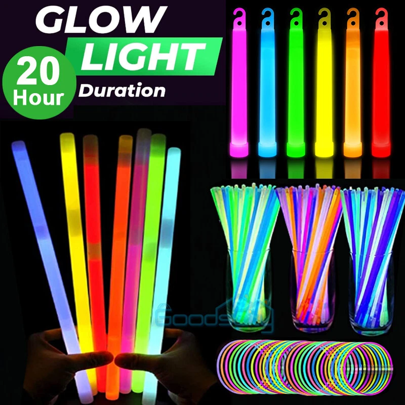 100-300 Ultra Bright Large Glow Sticks Bulk - Chem Light Sticks 20 Hr  Duration