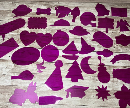 Lot of 100 Plastic Stencils, or Tracing Shapes - Thin Plastic for Scrapbooking