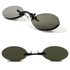 Vintage Retro Frameless Pince Nez Gothic Costume Cosplay Black Oval Sun Glasses