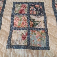 Quilted 6 Block Floral Pillow Sham 30x23 French Country Cottage