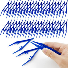 50PCS 5Inch Plastic Tweezers, Craft Forceps for Beading Projects Craft for Handm