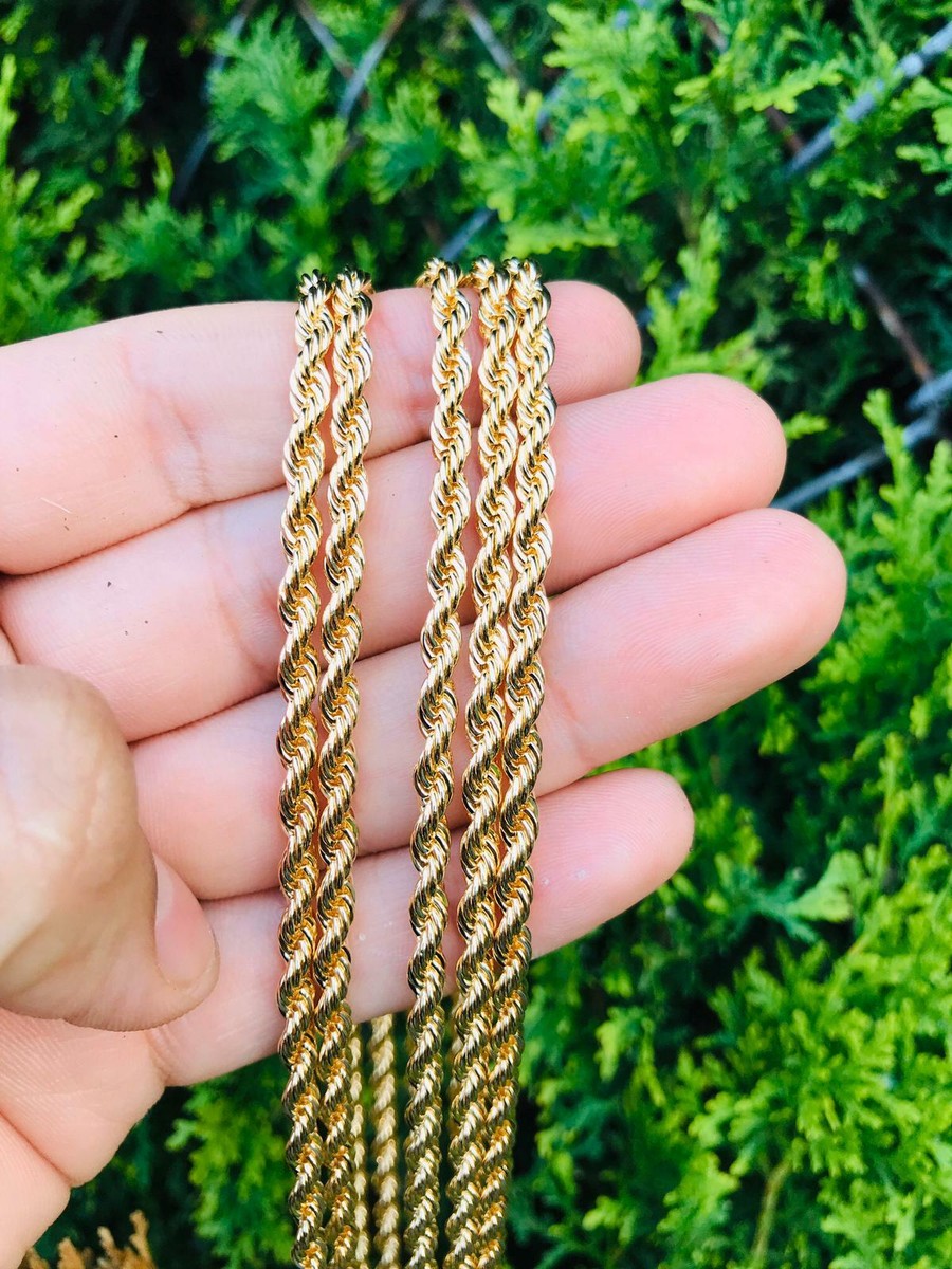 24k Gold 18k 24 Inch Gold Rope Chain 18k GF Classic Beautiful Rope